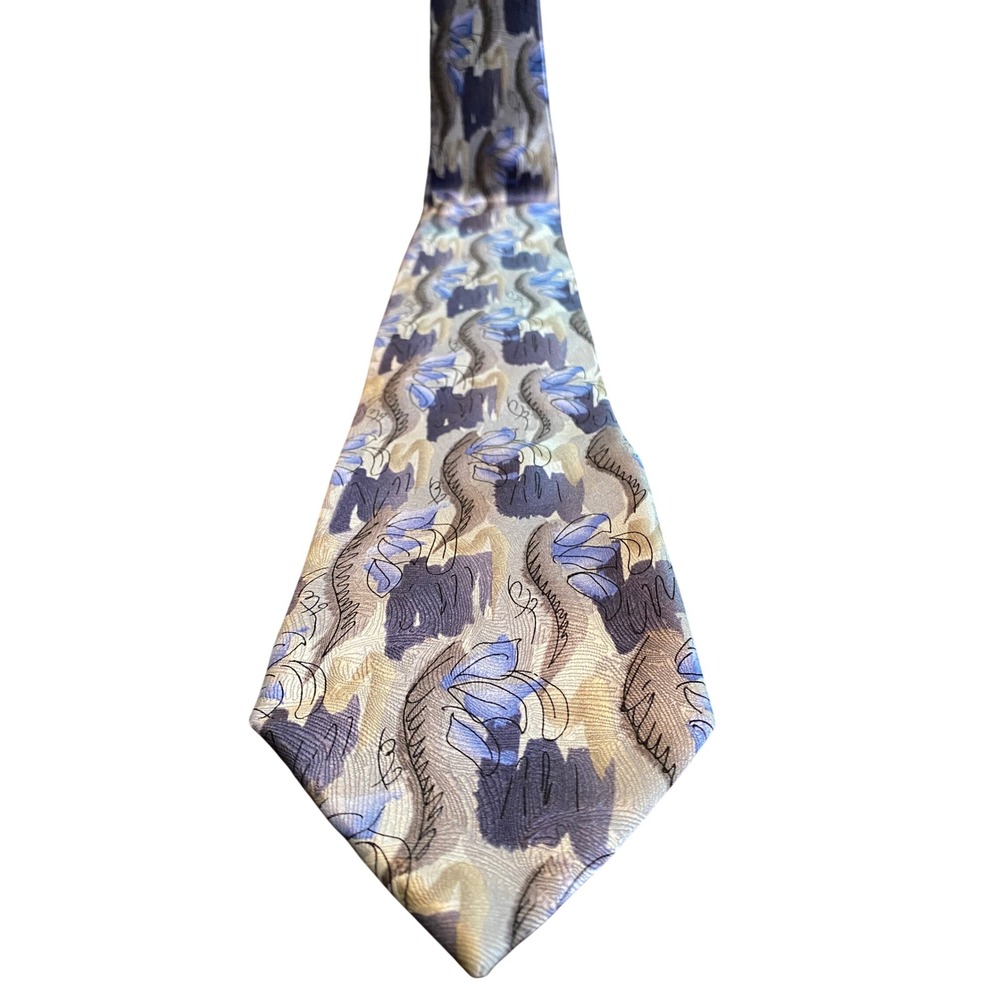 J. Garcia Banyan Trees II Silk Tie Limited Edition Collection 42 Blue Grey 2006‎